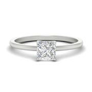 Princess Cut Tulip Solitaire Engagement Ring